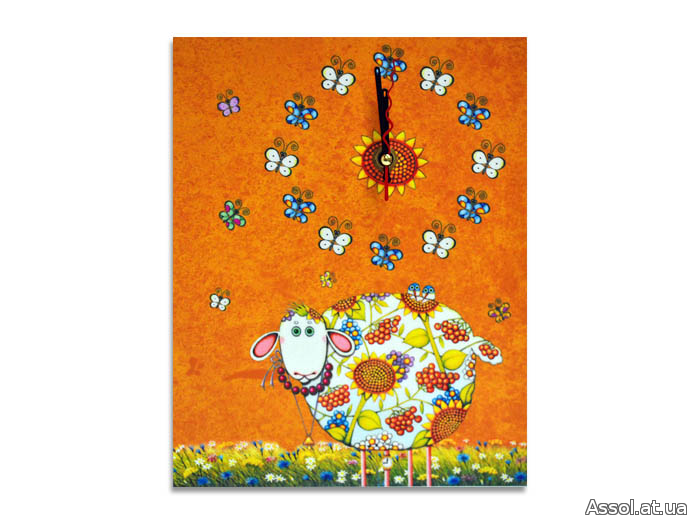 символ года, Овечка, Овца, часы с логотипом, украинские сувениры, украинская тематика